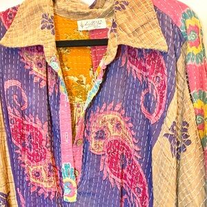 Colorful Paisley Button-Up Shirt